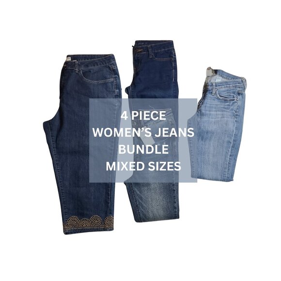 Mixed Brands Denim - Women's Jeans Bundle (4 pairs)